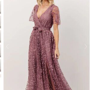 Baltic Born Marseille Embossed Maxi Dress in Orchid-EUC